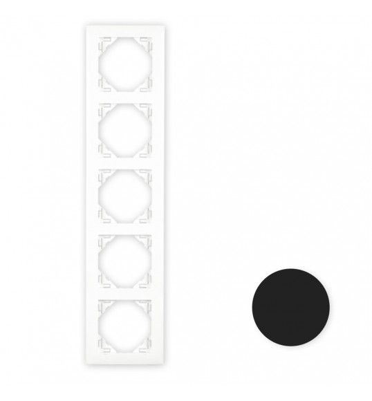 90950TPM Efapel 5 gang frame matte black Logus90