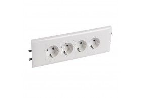 077464 Legrand Mosaic Socket schuko 4x2P+E for DLP 85mm wh
