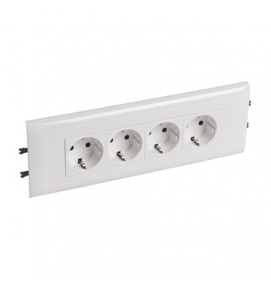 077464 Legrand Mosaic Socket schuko 4x2P+E for DLP 85mm wh