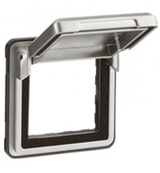 077880 Mosaic Adapter mit Klappdeckel Soliroc IP55 IK10 grau