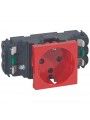 077421 Legrand Mosaic Socket schuko 2P+E for trunking, red 077421 Legrand Mosaic Socket schuko 2P+E for trunking, red