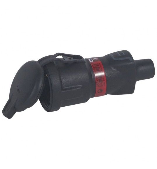 050198 Legrand 2P+E extension socket schuko 16A - rubber blk