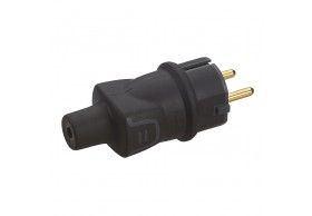 050196 Legrand Rubber extension plug 2P+E 16A black