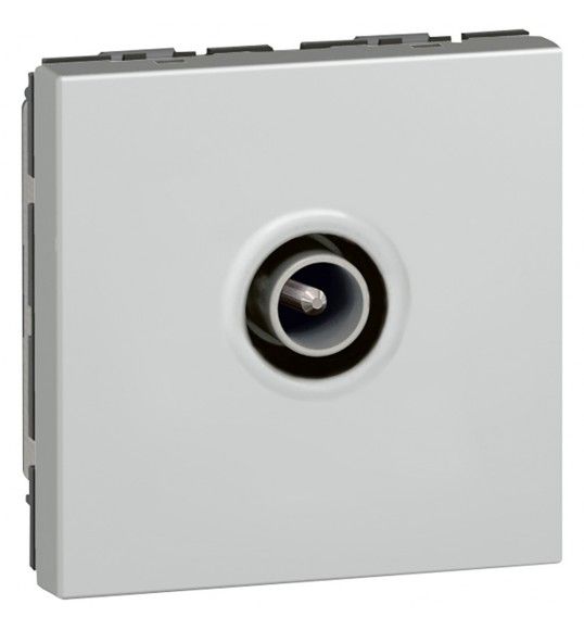 079292 Legrand Mosaic TV-Dose 9,52mm 2-modulig Farbe: Aluminium