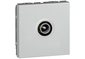 079292 Legrand Mosaic TV-Dose 9,52mm 2-modulig Farbe: Aluminium