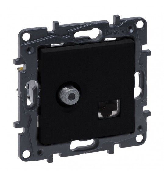 863577 Legrand Socket TV-F + RJ45 Cat.6 UTP Nilo� Step Black