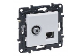 863177 Legrand Socket TV-F + RJ45 Cat.6 UTP Nilo� Step Wh
