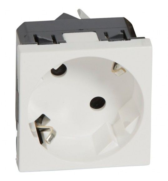 077245 Legrand Schutzkontakt-Steckdose 45� (SL) mit erh�htem Ber�hrungsschutz, Farbe: wei�