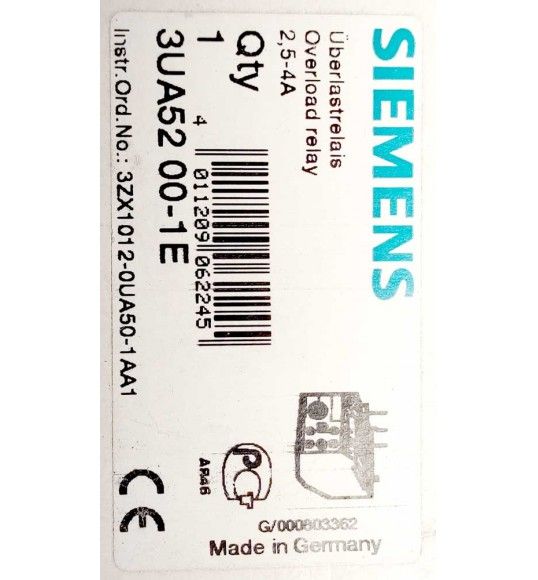 3UA5200-1E Siemens THERMAL.DELAYED OVERLOAD RELAY  2.5 TO 4A