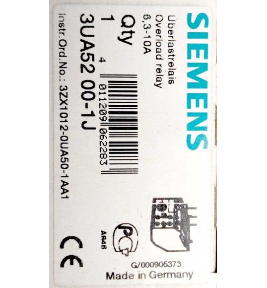 3UA5200-1J Siemens THERMAL.DELAYED OVERLOAD RELAY  6.3 TO 10