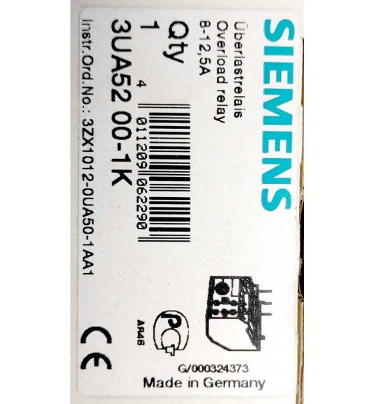 3UA5200-1K Siemens THERMAL.DELAYED OVERLOAD RELAY  8 TO 12.5