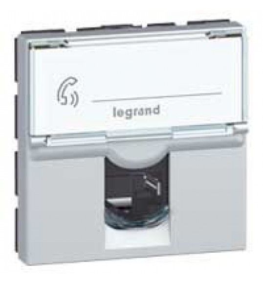 079474 Legrand Mosaic RJ45 socket cat.6A UTP 2mod. aluminium