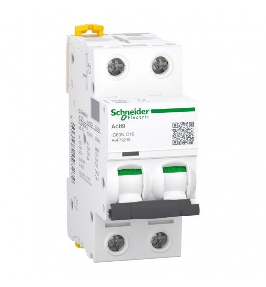 A9F79216 Schneider circuit breaker iC60N 2P 16 A C