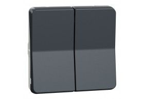 MUR35019 Schneider Mureva Styl Double va et vient composable IP55IK08-connexion auto gris