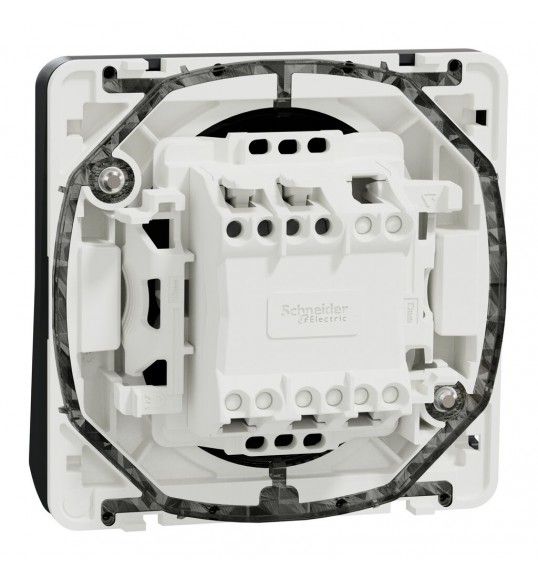 MUR35027 Schneider Mureva Styl Bouton poussoir composable IP55 IK08 connexion auto gris