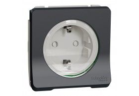 MUR36134 Schneider Mureva Styl PC 2P+T schuko composable IP55 IK08 connexion auto gris