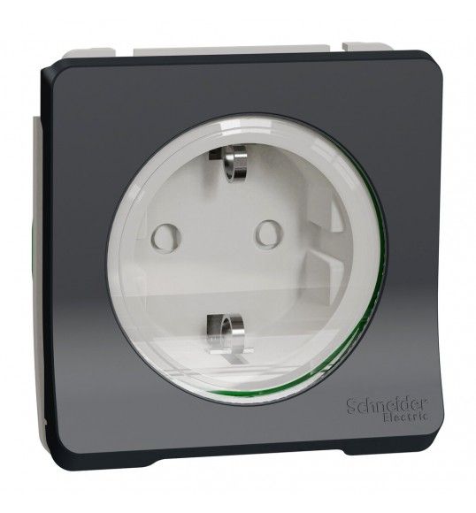 MUR36134 Schneider Mureva Styl PC 2P+T schuko composable IP55 IK08 connexion auto gris