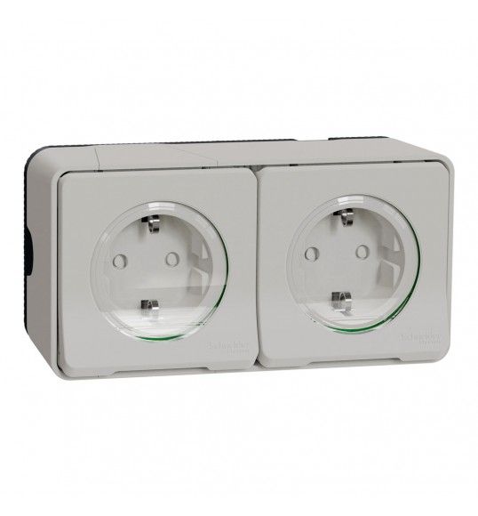 MUR39035  Mureva Styl - double socket-outlet - 16A - 2P + E