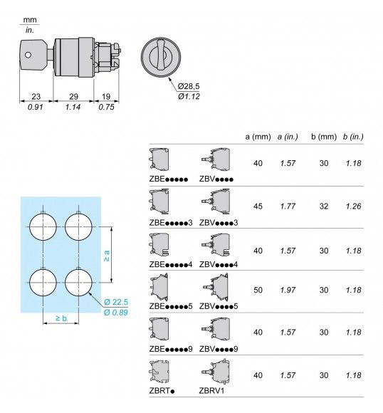 ZB4BG08 Selector Switch Key Operated