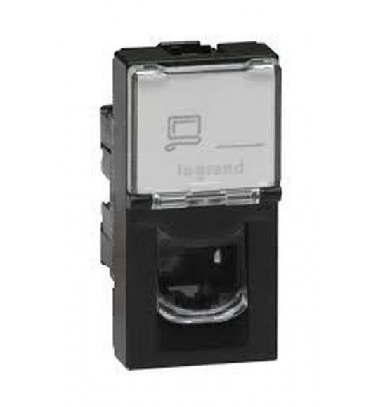 079481 MOSAIC BLACK Black socket RJ45 CAT6 UTP 1 module