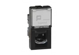 079481 MOSAIC BLACK Black socket RJ45 CAT6 UTP 1 module