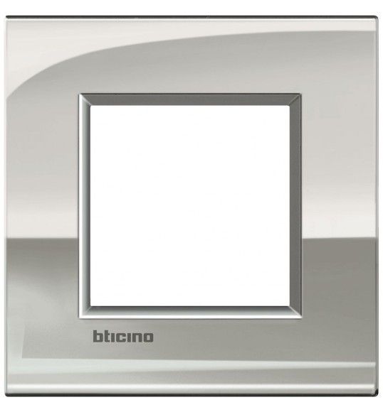 LNE4802PL Bticino Abdeckrahmen Light Air Europe: 1-fach, 2 Module, Farbe: Palladium
