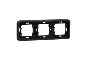 MUR34109 Schneider Mureva Styl Cadre 3 postes horizontal encastr IP55 IK08 gris