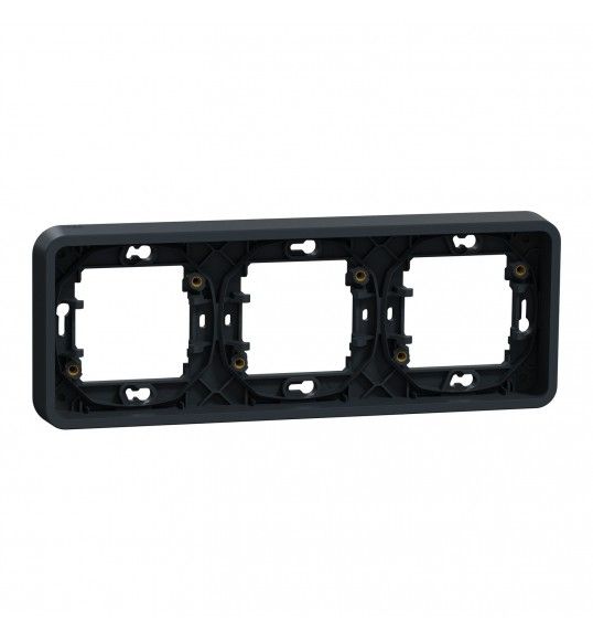 MUR34109 Schneider Mureva Styl Cadre 3 postes horizontal encastr IP55 IK08 gris