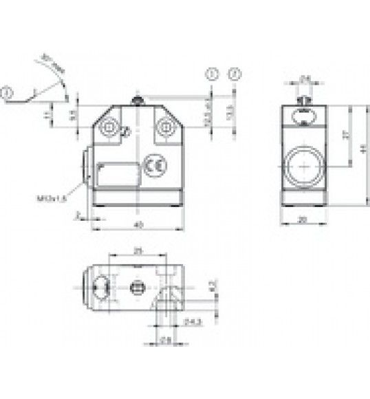 NB01R556-M Precision single limit switch NB01, roller plungr
