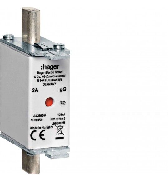 LNH0080M Hager Fusible  NH000 gG 500V 80A K-Indicateur