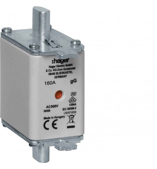 LNH0160M Hager Fusible NH00 gG 500V 160A indi. Central