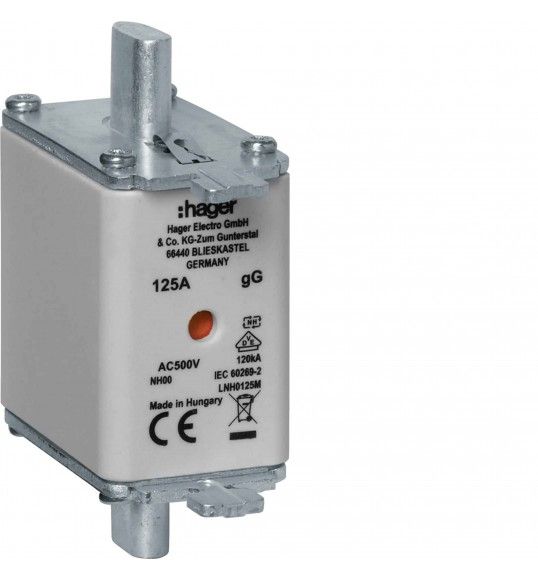 LNH0125M Hager Fusible  NH00 gG 500V 125A K-Indicateur