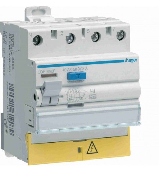 CDH840F RCCB 3P+N 40A 30mA HI