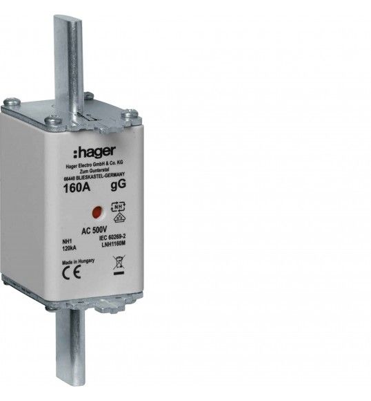 LNH1160M Hager Fusible  NH1 gG 500V 160A K-Indicateur