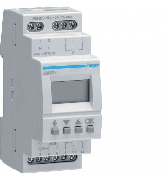 EGN200 Hager Inter. horaire 2 voies multi-fonct. Blue