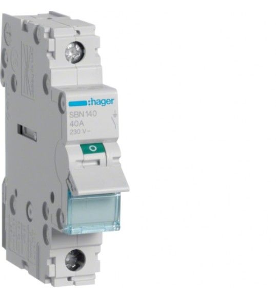 SBN140 Hager Ausschalter 40A 1 Schlie�er 230V AC 1PLE