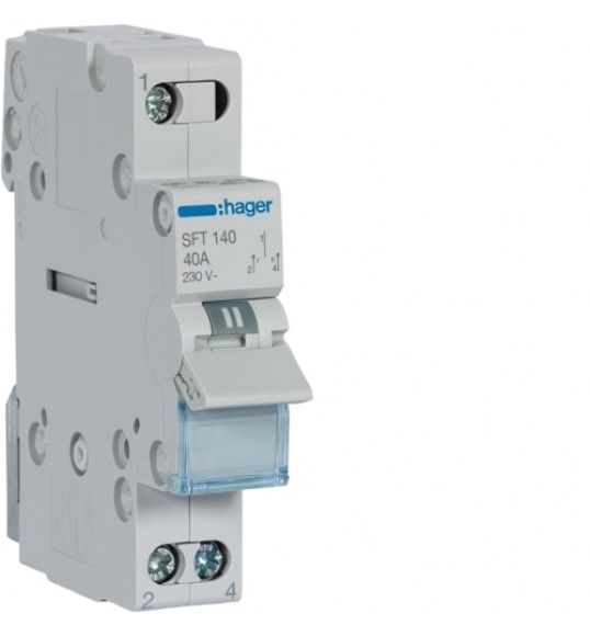 SFT140 1-pole, 40A Centre Off Modular Changeover Switch with