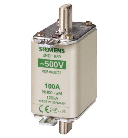 3ND1832 Siemens Cartuccia fusibile NH, NH00, In: 125A, aM, Un AC: 500V, segnalazione frontale