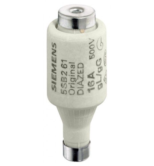 5SB2611 Siemens Cartucho fusible DIAZED, tamao DII, In = 16A, Un = 500VAC/440VDC