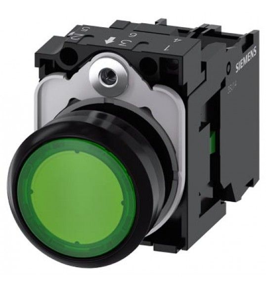 3SU1102-0AB40-1BA0 Siemens Illuminated pushbutton, 22 mm, ro