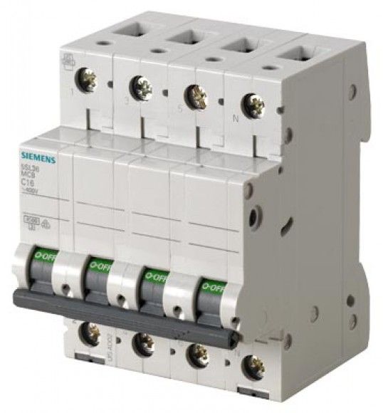 5SL3610-7 Siemens Miniature circuit breaker 400 V 4.5 kA, 3+