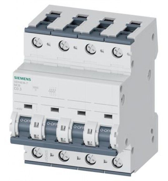 5SY4614-7 Interruttore magnetotermico 400V 10 kA, a 3+N poli, C, 0,3 A, P=70mm