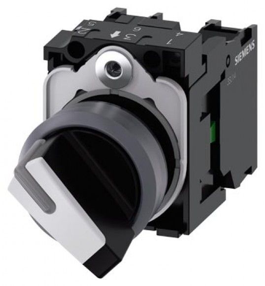 3SU1130-2BF60-1MA0 Siemens selector, iluminable, 22 mm, 2 posiciones O-I