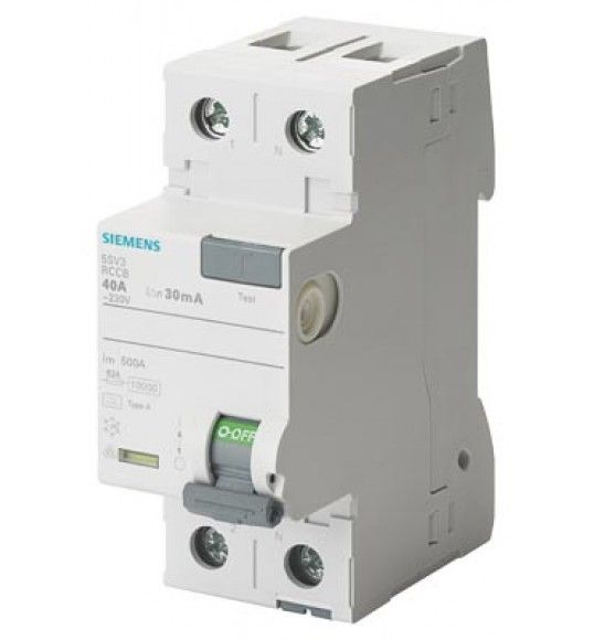 5SV3614-6 Interruptor diferencial, 2-pole, type A, In: 40 A,