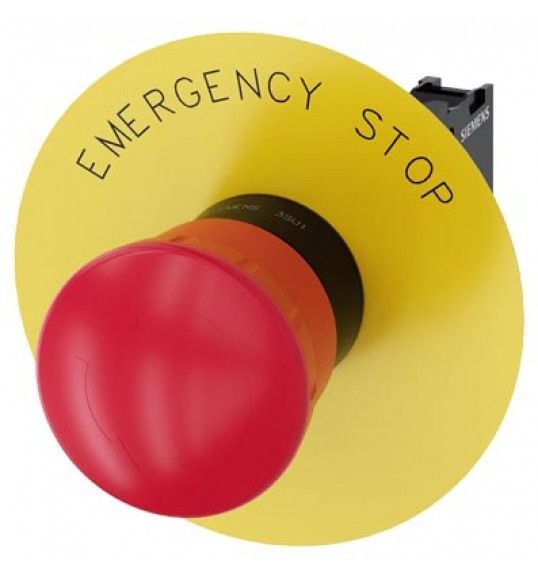 3SU1100-1HB20-1CG0 Siemens Pulsador de seta de parada de emergencia, 22 mm, redondo, plstico, rojo,