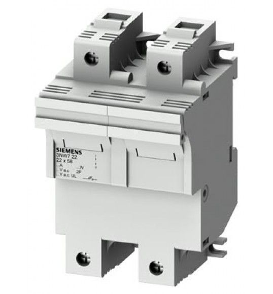 3NW7221 Siemens SENTRON, Zylindersicherungshalter, 22x58 mm, 2-polig, In: 100 A, Un AC: 690 V