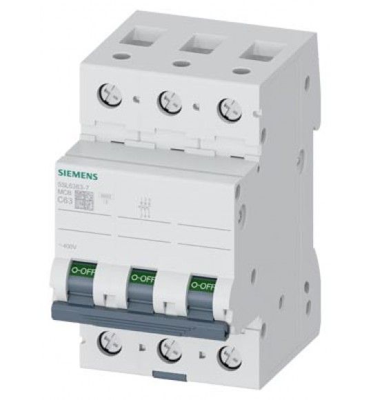 5SL6363-7 Siemens Miniature circuit breaker 400 V 6kA, 3-pol