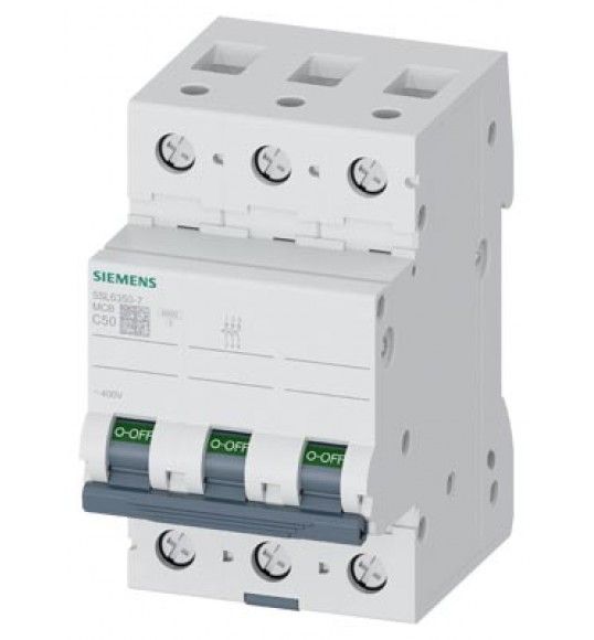 5SL6350-7 Interruttore magnetotermico 400V 6kA, a 3 poli, C, 50A