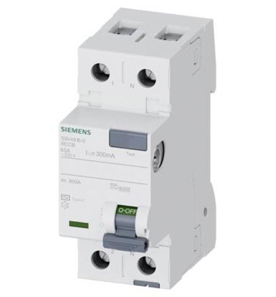 5SV4616-0 Siemens interrupteur diff�rentiel, 2 p�les, type AC, 63 A, 300 mA