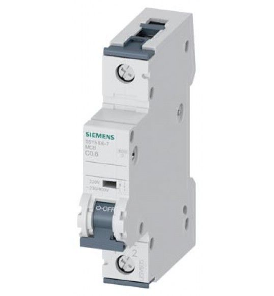 5SY5106-7 Siemens Disjoncteur modulaire tous courants 220V CC 230/400V CA 10kA, 1 p�le, C, 06A
